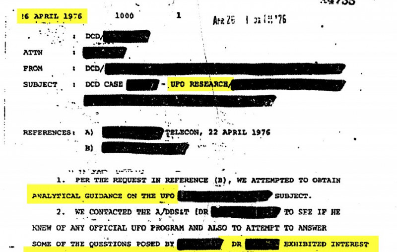 CIA a declasificat dosarele despre OZN-uri