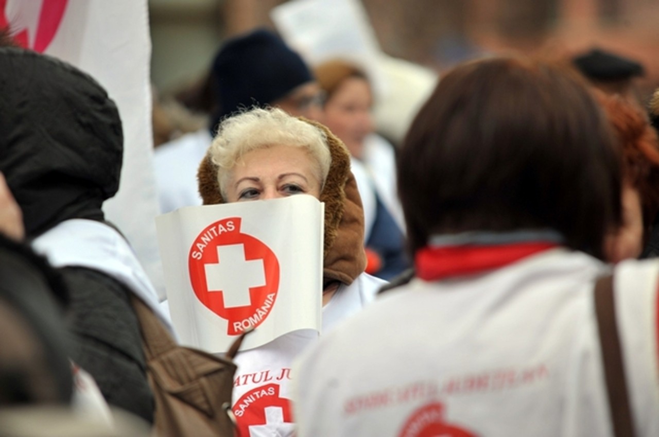 Medicii protesteaza la Guvern