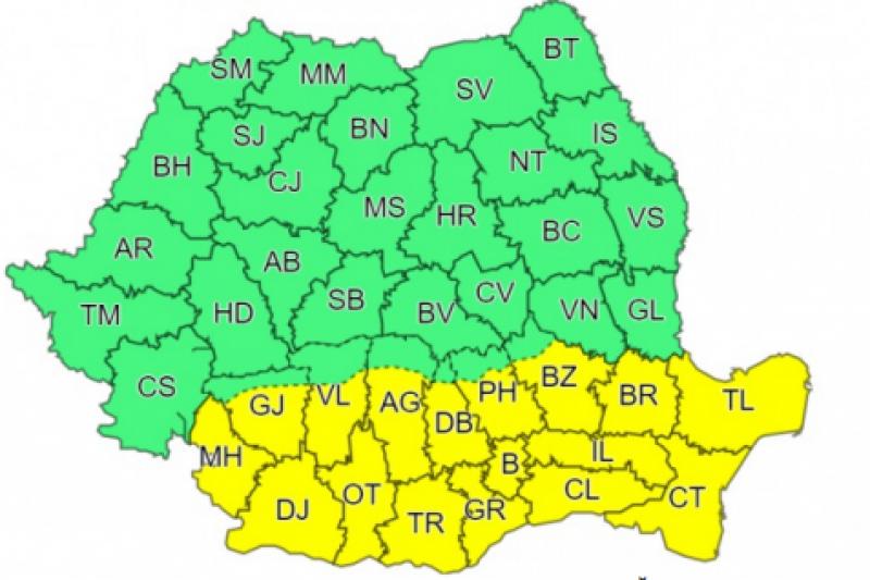ANM. A lansat Cod Galben de caniculă, dar și ploi torențiale, pentru aproape toată România