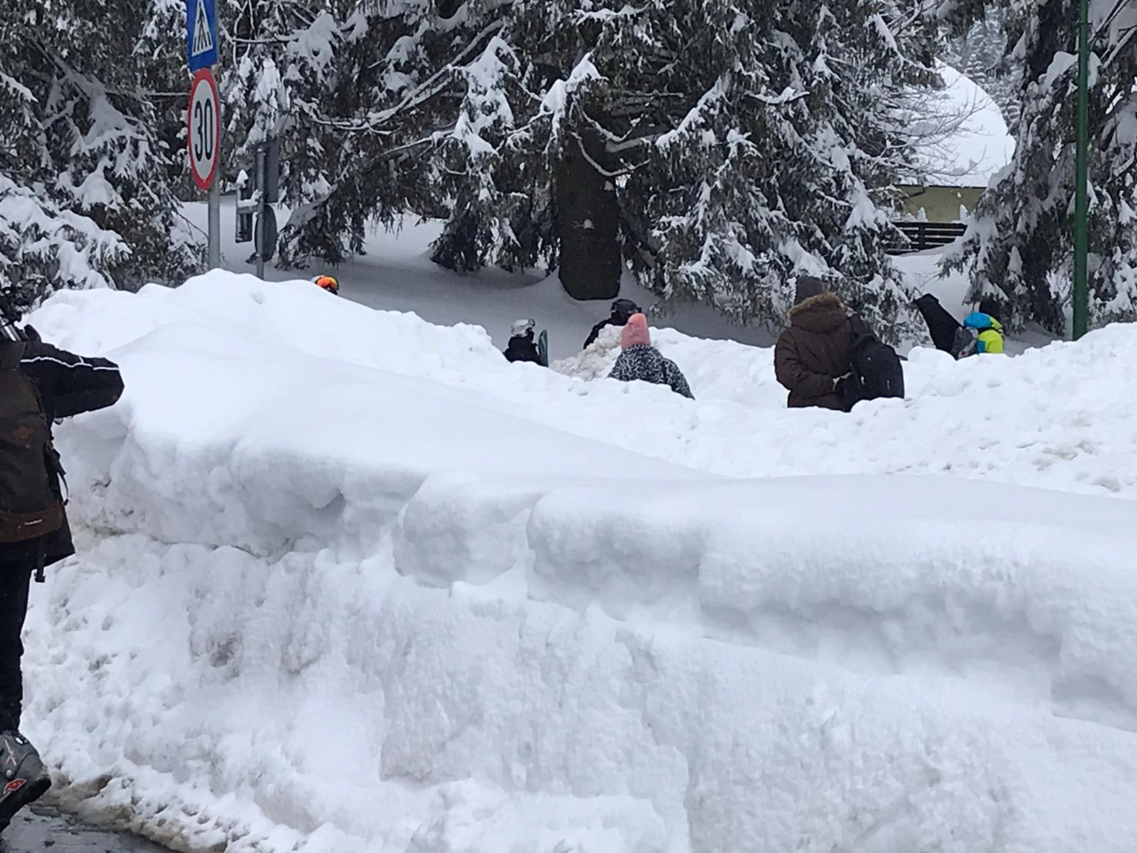 Zăpadă de doi metri înălțime în Poiana Brașov