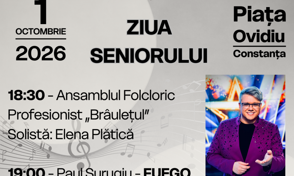 Ansamblul „Brâulețul”, de Ziua Seniorului, în Piața Ovidiu